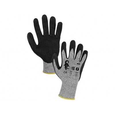 Protiporezové rukavice CXS NITA ,máčané v nitrile s pieskovou úpravou